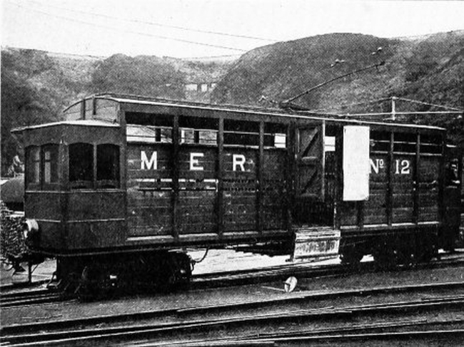 Car No.12, seen post conversation, at Derby Castle Car Sheds in 1904. © Website Collection