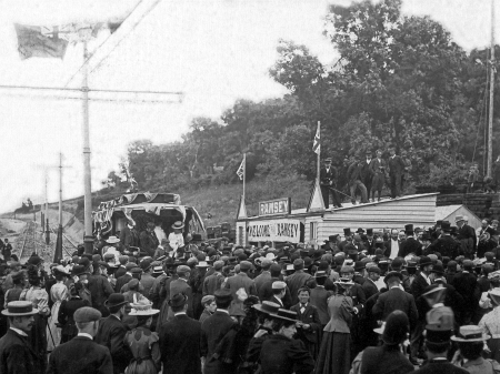 Opening day at Ballure on August 2nd 1898, with a large crowd present.