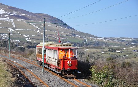 Car No.33 with Trailer No.59 at Browns Crossing on Easter Monday, 1st April 2013. © Andrew Scarffe