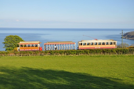 Unusual combination of the year? Car No.20 hauls Trailers 47 and 59 past Ballabeg, 30.05.13. © Andrew Scarffe