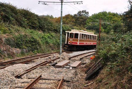 Car No.21 running 'wrong line' at Cornaa, 12.10.14 © Andrew Scarffe