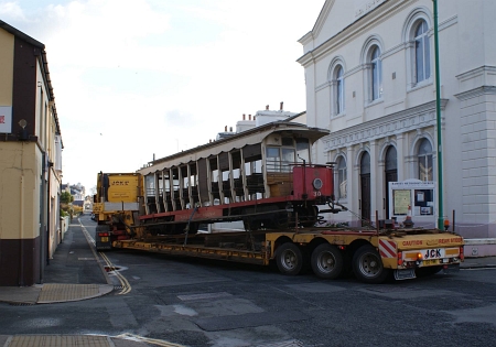 Car No.30 makes a brief journey away from the M.E.R. after removal from Ramsey Car Shed. © Joseph Rock